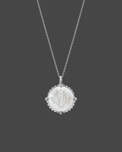 Chains, Charms & Accessories^Paspaley Aquarius Coin Charm | Mother of Pearl, Diamonds, and White Gold WhiteGold