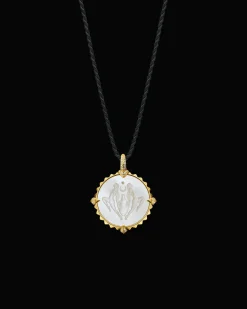 Chains, Charms & Accessories^Paspaley Aquarius Coin Charm | Mother of Pearl, Diamonds, and Yellow Gold YellowGold