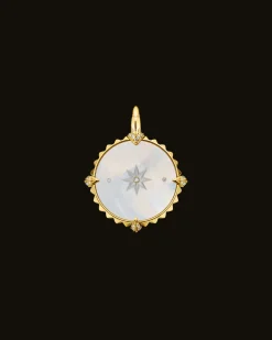 Chains, Charms & Accessories^Paspaley Aries Coin Charm | Mother of Pearl, Diamonds, and Yellow Gold YellowGold
