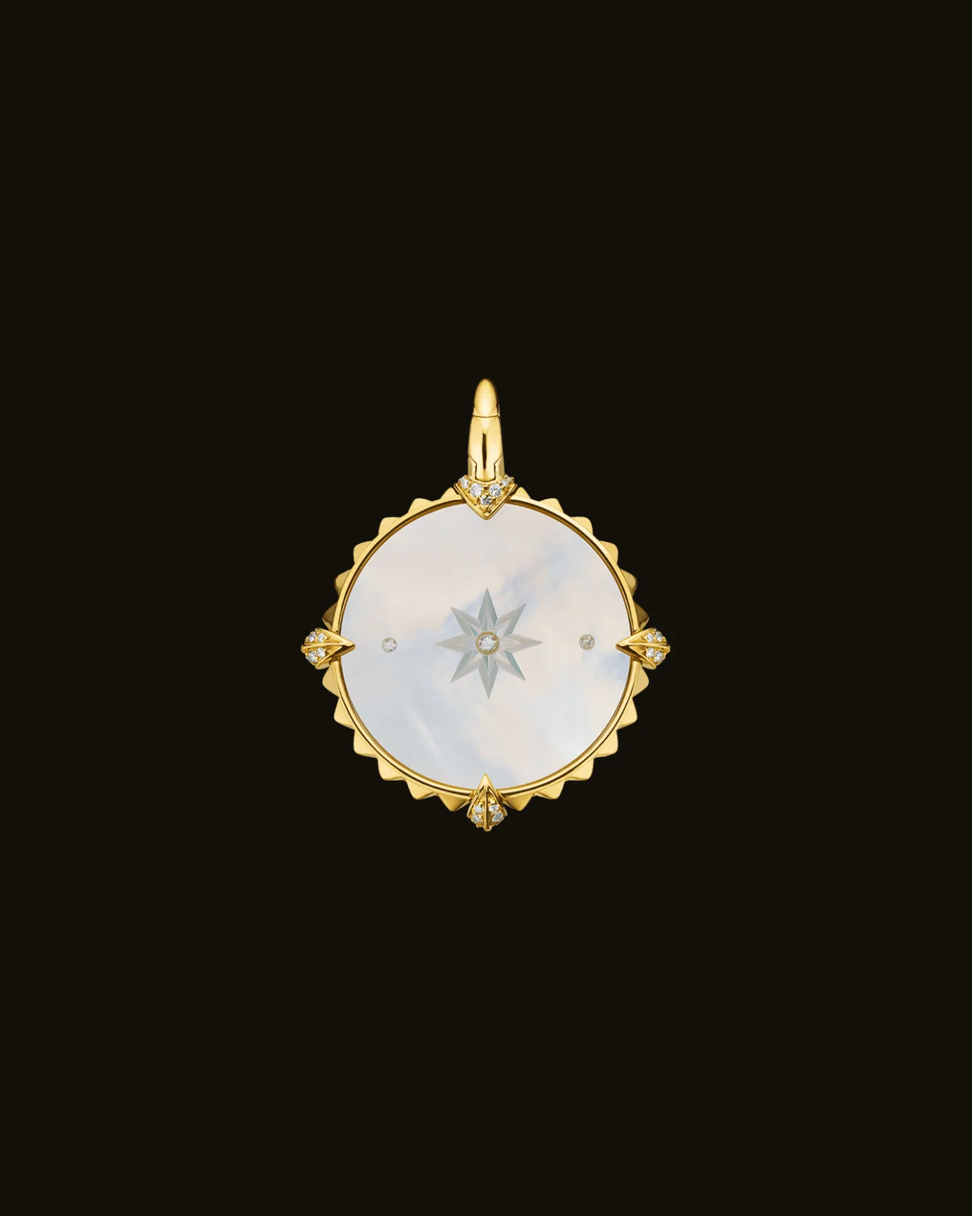 Chains, Charms & Accessories^Paspaley Aries Coin Charm | Mother of Pearl, Diamonds, and Yellow Gold YellowGold
