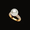Rings^Paspaley Bella Pearl Ring | 11mm Round Pearl, Diamonds, and Yellow Gold YellowGold
