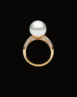 Rings^Paspaley Bella Pearl Ring | 11mm Round Pearl, Diamonds, and Yellow Gold YellowGold