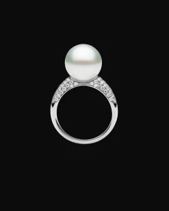 Rings^Paspaley Bella Pearl Ring | 11mm Round Pearl, Diamonds, and White Gold WhiteGold