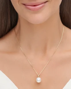 Necklaces & Pendants^Paspaley Bianca Pearl Pendant | 12mm Oval Pearl and Yellow Gold YellowGold