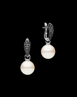 Earrings & Studs^Paspaley Black Diamond Touchstone Pearls My Way Earrings | 12mm Round Pearls, Black Diamonds and White Gold WhiteGold