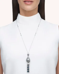 Necklaces & Pendants^Paspaley Black Opal Hero Lavalier Pearl Necklace | 18mm Round Pearl, Black Opals, and White Gold WhiteGold