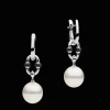 Earrings & Studs^Paspaley Black Spinel Anchor Link Pearl Earrings | 11mm Oval Pearls, Black Spinel, and White Gold WhiteGold