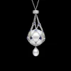Necklaces & Pendants^Paspaley Blue Sapphire Lavalier Pearl Necklace | 15mm Round Pearl, Blue Sapphires, and White Gold