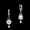 Earrings & Studs^Paspaley Blue Sapphire Lavalier Pearl Earrings | 12mm Button Pearls, Blue Sapphires, and White Gold WhiteGold