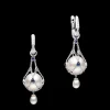 Earrings & Studs^Paspaley Blue Sapphire Lavalier Pearl Earrings | 12mm Round Pearls, Blue Sapphires, and White Gold