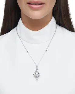 Necklaces & Pendants^Paspaley Blue Sapphire Lavalier Pearl Necklace | 15mm Button Pearl, Blue Sapphires, and White Gold WhiteGold