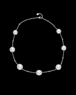 Necklaces & Pendants^Paspaley Blue Sapphire Touchstone Pearl Necklace | 10-12mm Oval Pearls, Blue Sapphire, and White Gold WhiteGold