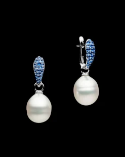 Earrings & Studs^Paspaley Blue Sapphire Touchstone Pearls My Way Earrings | 12mm Circle Pearls, Blue Sapphires, and White Gold WhiteGold