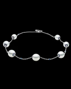 Necklaces & Pendants^Paspaley Blue Sapphire Touchstone Pearl Necklace | 10-12mm Oval Pearls, Blue Sapphire, and White Gold WhiteGold