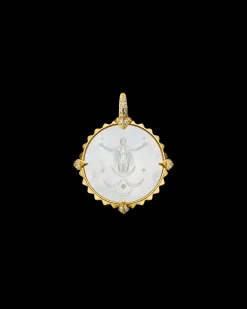 Chains, Charms & Accessories^Paspaley Cancer Coin Charm | Mother of Pearl, Diamonds, and Yellow Gold YellowGold