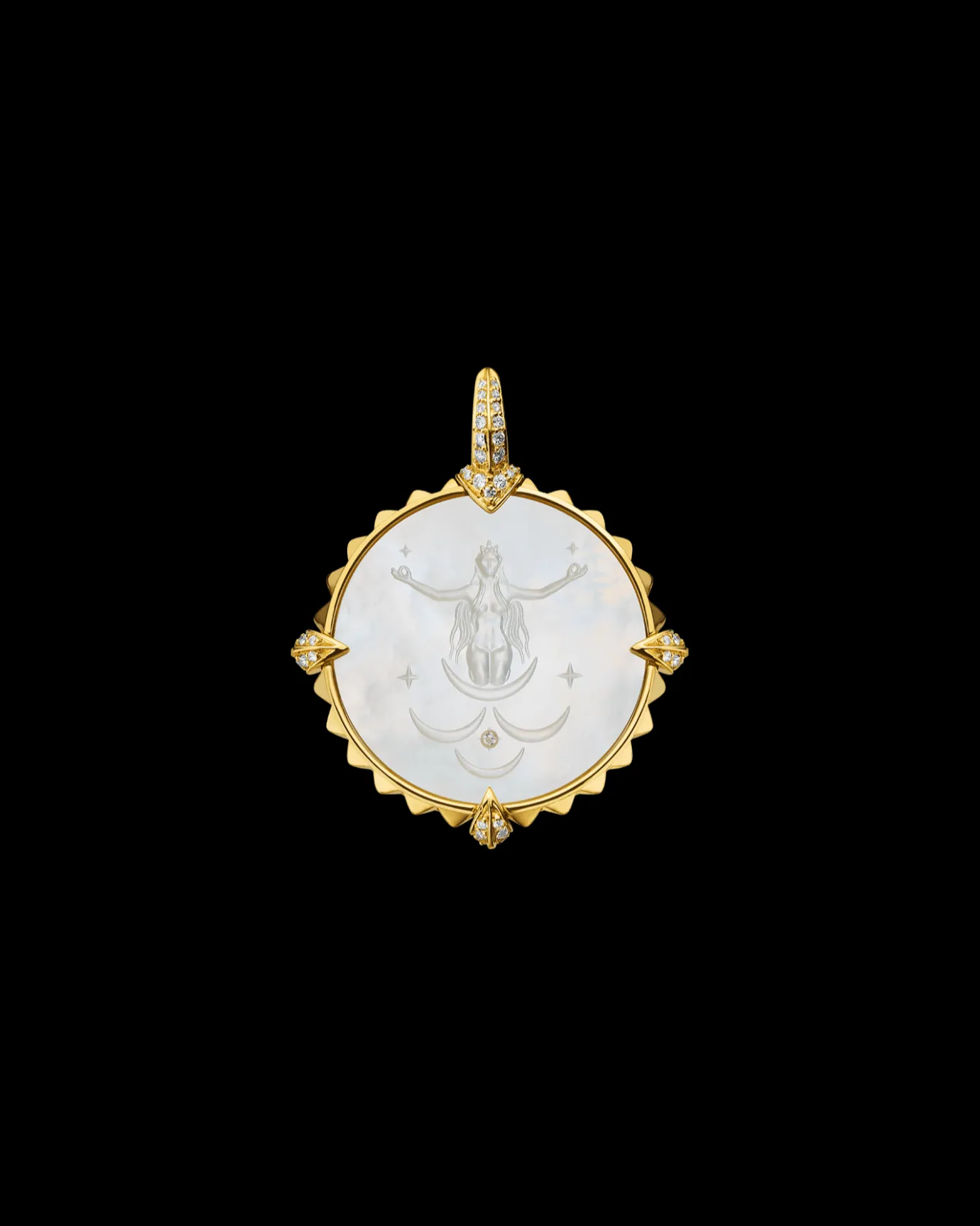 Chains, Charms & Accessories^Paspaley Cancer Coin Charm | Mother of Pearl, Diamonds, and Yellow Gold YellowGold