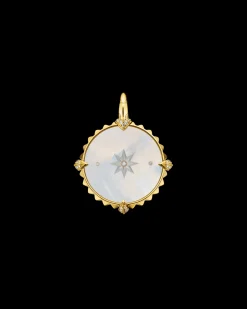 Chains, Charms & Accessories^Paspaley Cancer Coin Charm | Mother of Pearl, Diamonds, and Yellow Gold YellowGold