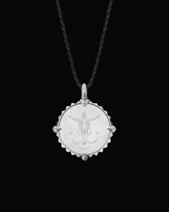 Chains, Charms & Accessories^Paspaley Cancer Coin Charm | Mother of Pearl, Diamonds, and White Gold WhiteGold
