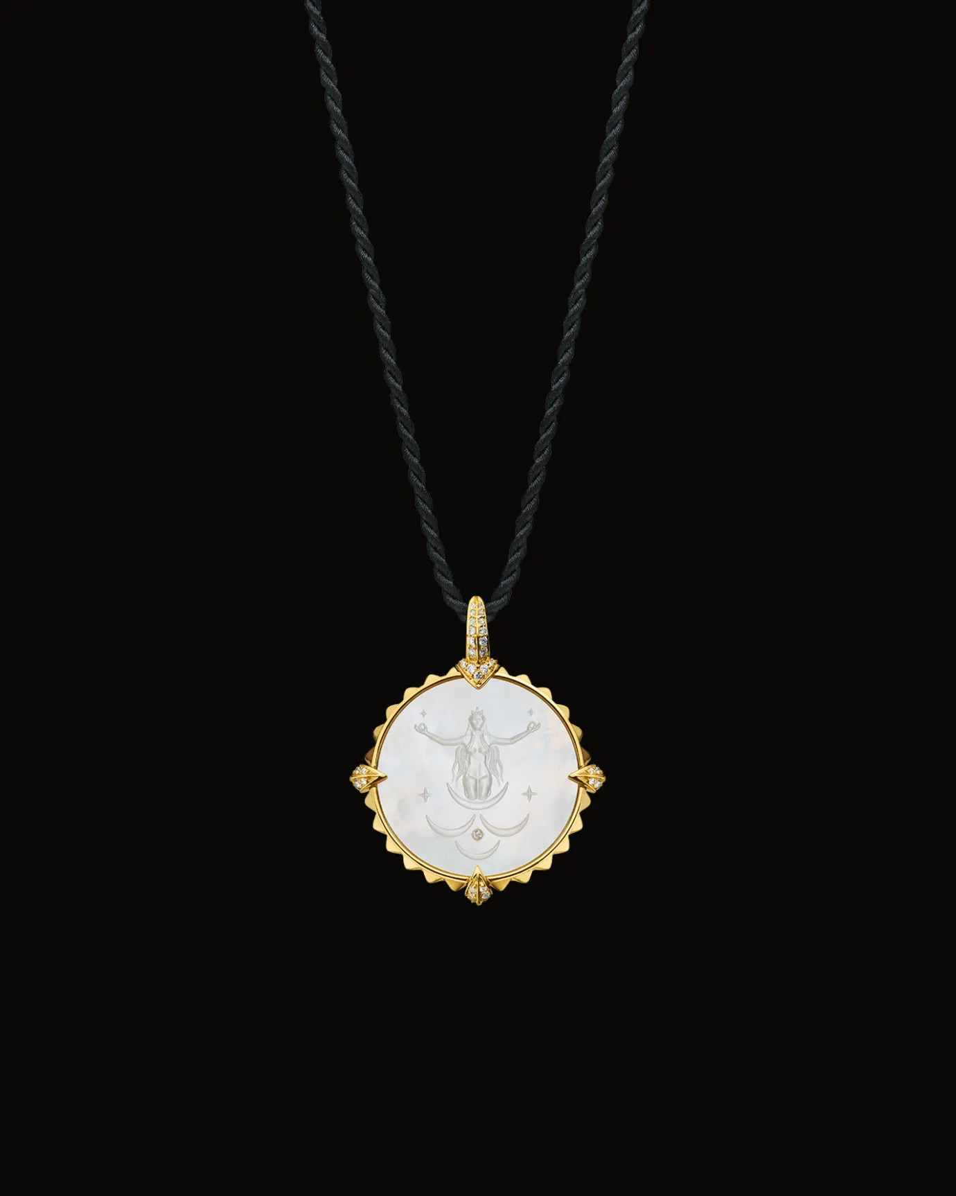 Chains, Charms & Accessories^Paspaley Cancer Coin Charm | Mother of Pearl, Diamonds, and Yellow Gold YellowGold