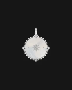 Chains, Charms & Accessories^Paspaley Capricorn Coin Charm | Mother of Pearl, Diamonds, and White Gold WhiteGold