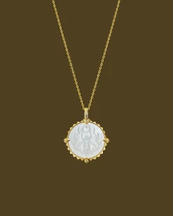 Chains, Charms & Accessories^Paspaley Capricorn Coin Charm | Mother of Pearl, Diamonds, and Yellow Gold YellowGold