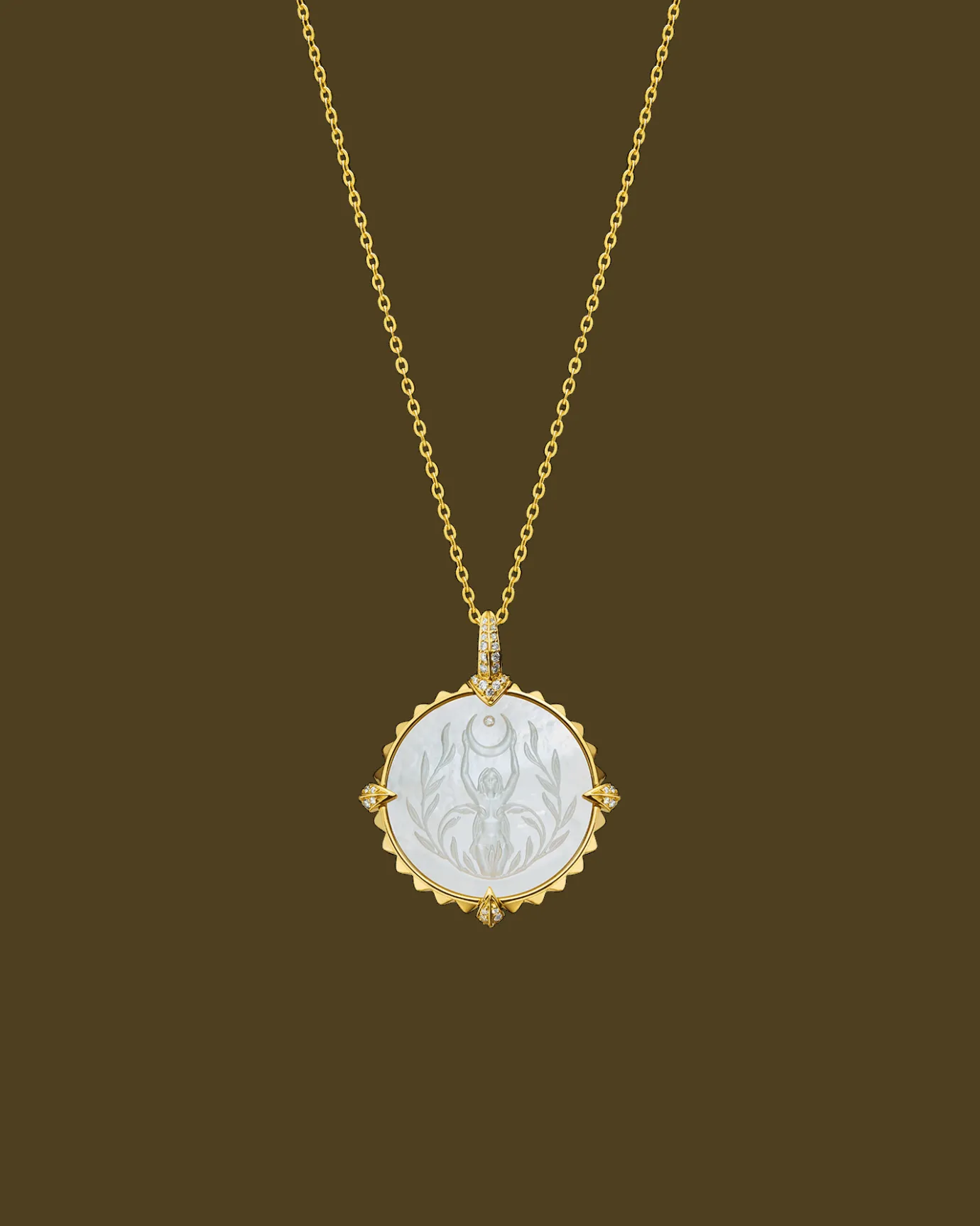 Chains, Charms & Accessories^Paspaley Capricorn Coin Charm | Mother of Pearl, Diamonds, and Yellow Gold YellowGold