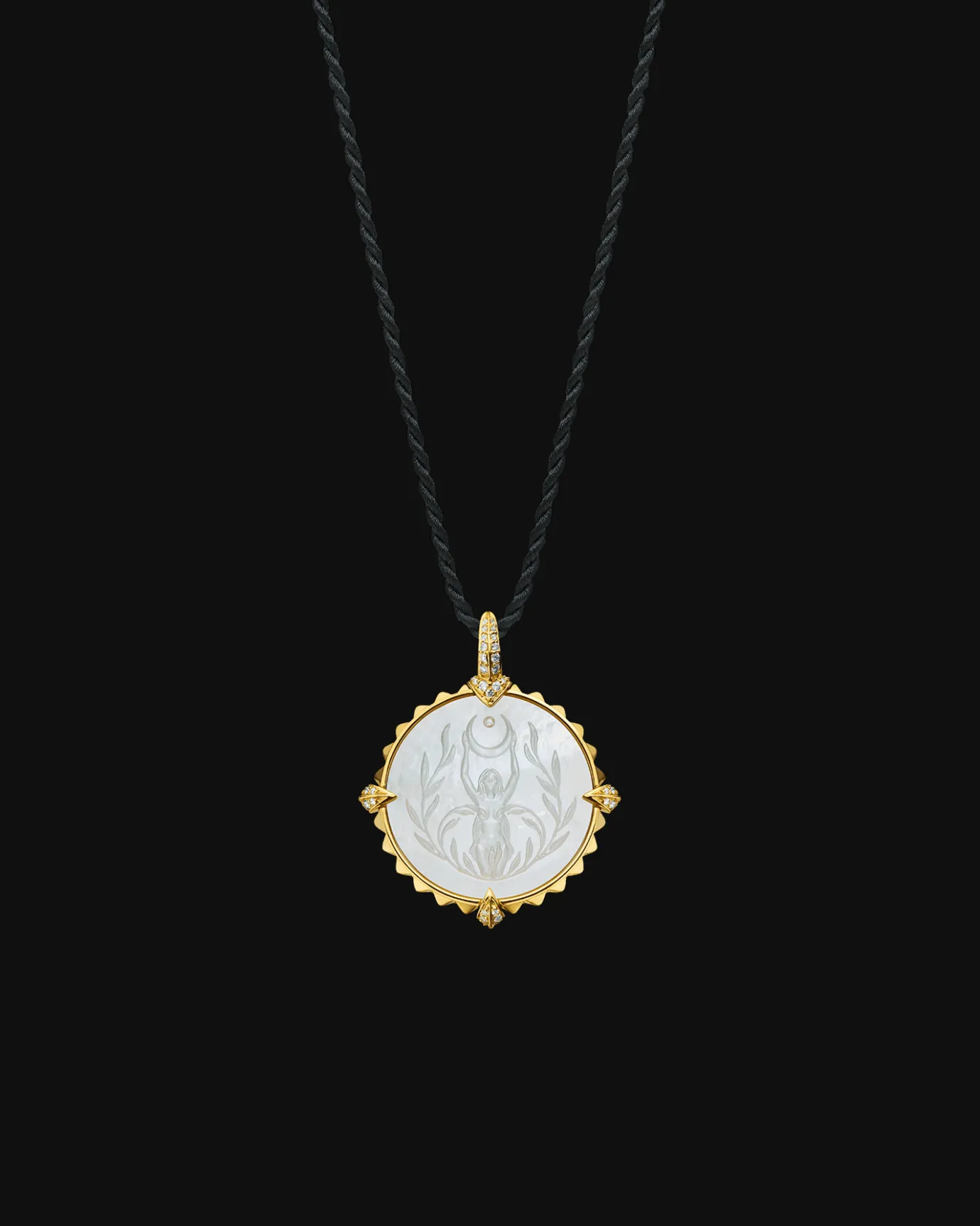 Chains, Charms & Accessories^Paspaley Capricorn Coin Charm | Mother of Pearl, Diamonds, and Yellow Gold YellowGold
