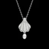 Necklaces & Pendants^Paspaley Clam Shell Diamond Pearl Pendant | Mother of Pearl, 6mm Keshi Pearl, Diamonds, and White Gold WhiteGold