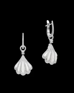 Earrings & Studs^Paspaley Clam Shell Earrings | Mother of Pearl, 5mm Keshi Pearls, Diamonds, and White Gold WhiteGold
