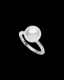 Rings^Paspaley Classic Pearl Ring | 9mm Button Pearl, Diamonds, and White Gold WhiteGold
