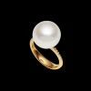 Rings^Paspaley Classic Pearl Ring | 13mm Button Pearl, Diamonds, and Yellow Gold YellowGold