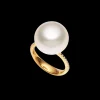 Rings^Paspaley Classic Pearl Ring | 14mm Button Pearl, Diamonds, and Yellow Gold YellowGold