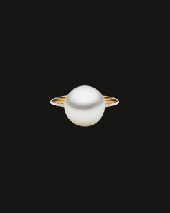 Rings^Paspaley Classic Pearl Ring | 11mm Button Pearl, Diamonds, and Yellow Gold YellowGold
