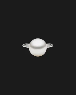 Rings^Paspaley Classic Pearl Ring | 11mm Button Pearl, Diamonds, and White Gold WhiteGold