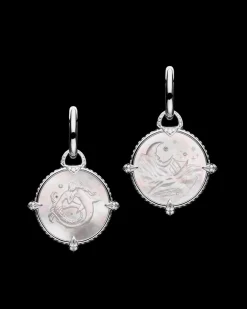 Earrings & Studs^Paspaley Coin Charm Earrings | Mother of Pearl, Diamonds, and White Gold WhiteGold