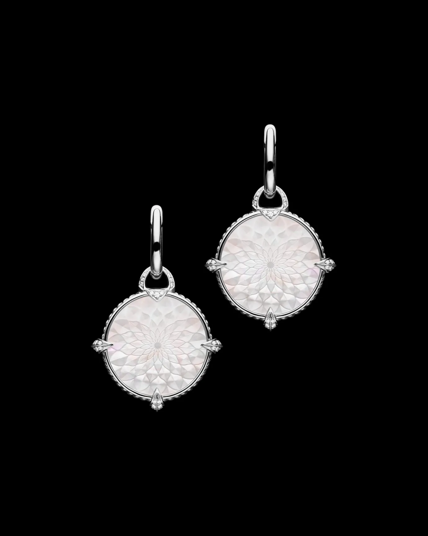 Earrings & Studs^Paspaley Coin Charm Earrings | Mother of Pearl, Diamonds, and White Gold WhiteGold