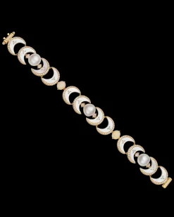 Bracelets^Paspaley Crescent Moon Pearl Bracelet | 9mm Keshi Pearls, White Opals, and Yellow Gold YellowGold