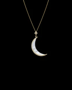 Necklaces & Pendants^Paspaley Crescent Moon Pendant | Mother of Pearl, Diamonds, and Yellow Gold YellowGold