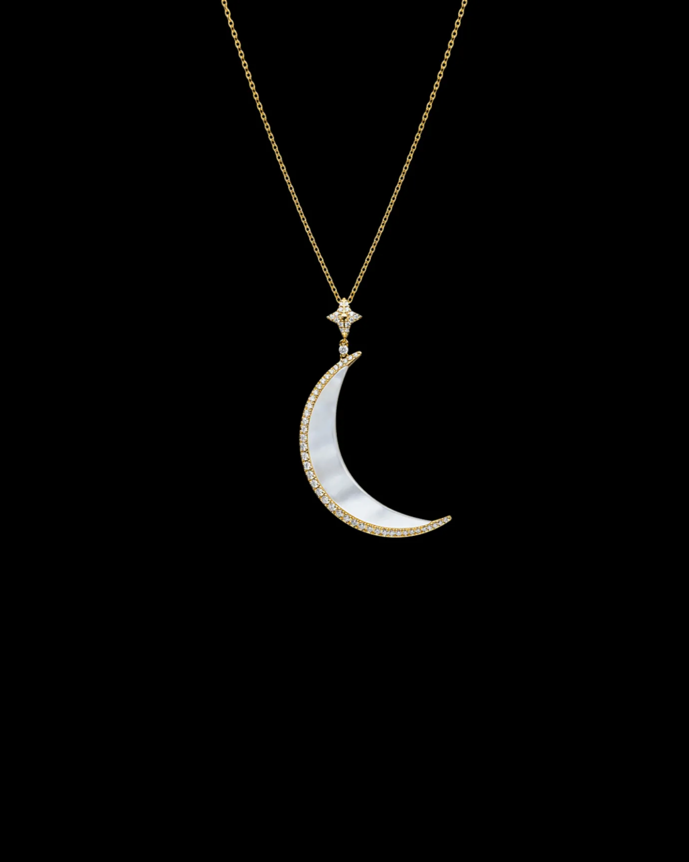 Necklaces & Pendants^Paspaley Crescent Moon Pendant | Mother of Pearl, Diamonds, and Yellow Gold YellowGold