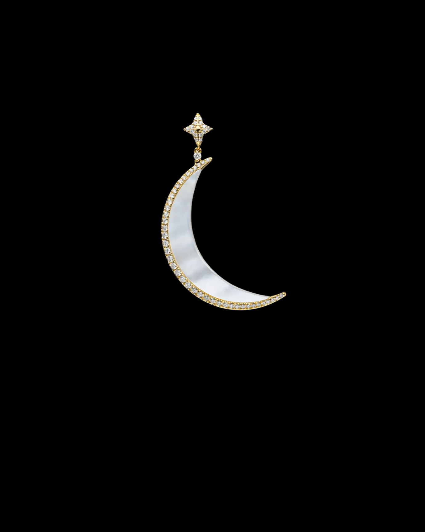 Necklaces & Pendants^Paspaley Crescent Moon Pendant | Mother of Pearl, Diamonds, and Yellow Gold YellowGold