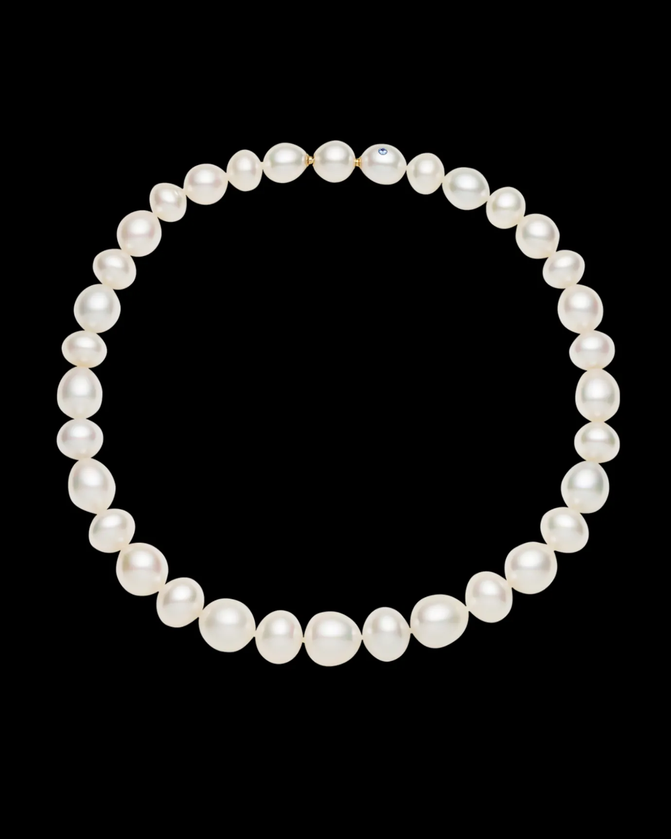 Strand Necklaces & Bracelets | Necklaces & Pendants^Paspaley Delfini Blue Pearl Strand Necklace | 11-14mm Pearls and Blue Sapphire YellowGold