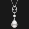 Necklaces & Pendants^Paspaley Diamond Anchor Link Pearl Pendant | 15-16mm Drop Pearl, Diamond, and White Gold WhiteGold