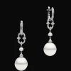 Earrings & Studs^Paspaley Diamond Anchor Link Pearl Earrings | 13mm Drop Pearls, Diamonds, and White Gold WhiteGold