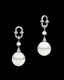 Chains, Charms & Accessories | Earrings & Studs^Paspaley Diamond Anchor Link Pearl Earring Enhancers | 13mm Drop Pearls, Diamond, and White Gold WhiteGold