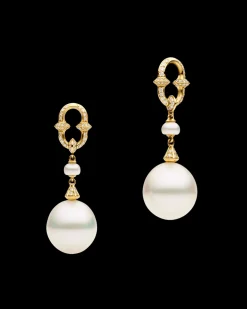 Chains, Charms & Accessories | Earrings & Studs^Paspaley Diamond Anchor Link Pearl Earring Enhancers | 13mm Drop Pearls, Diamond, and Yellow Gold YellowGold