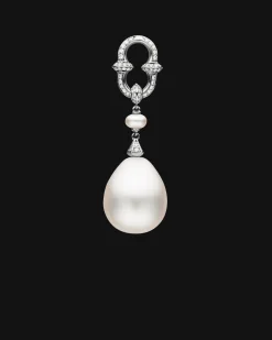 Necklaces & Pendants^Paspaley Diamond Anchor Link Pearl Pendant | 15-16mm Drop Pearl, Diamond, and White Gold WhiteGold