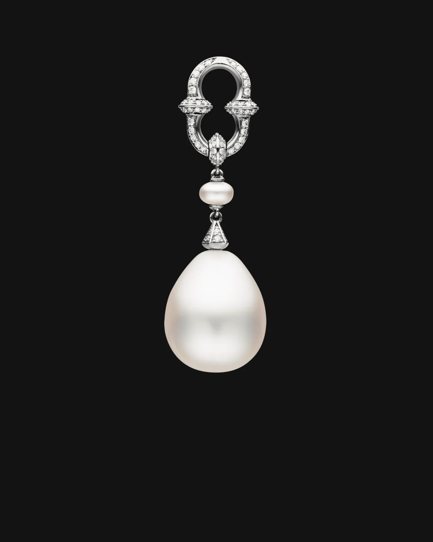Necklaces & Pendants^Paspaley Diamond Anchor Link Pearl Pendant | 15-16mm Drop Pearl, Diamond, and White Gold WhiteGold
