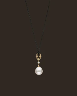Necklaces & Pendants^Paspaley Diamond Anchor Link Pearl Pendant | 15-16mm Drop Pearl, Diamond, and Yellow Gold YellowGold