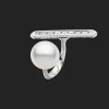 Rings^Paspaley Diamond Bollard Split Pearl Ring | 14mm Semi-Round Pearl, Diamond, and White Gold WhiteGold