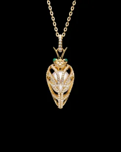 Necklaces & Pendants^Paspaley Diamond Cicada Pearl Pendant | 13mm Drop Pearl, Diamonds, and Yellow Gold YellowGold
